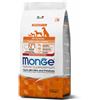 Monge Natural Superpremium All Breeds Puppy & Junior Monoprotein Anatra con Riso e Patate 2,5 Kg.