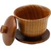 ZONADAH Tazza da tè cinese, ciotola da tè in legno, set da tè cinese, tazza da tè kung fu con coperchio, tazza da caffè, tazza da vino vintage per bere tè, caffè, vino, birra