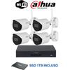 Dahua Kit videosorveglianza WIFI - 4 Telecamere 4MP 3.6mm + NVR IP 8 canali 8MP SSD 1TB INCLUSO