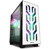 Case Sharkoon Elite Shark CA300T - Tower ATX, Pannelli laterali in Vetro Temperato, 3 Ventole RGB, Bianco