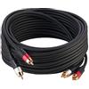 Amazon Basics Cavo audio RCA da 2 maschio a 2 maschio, 7.5 m, grigio antracite