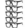 Eyekepper 5-Pack Occhiali da Lettura Donna e Uomo con Grandi Lenti Quadrate e Cerniere a Molla, Nero +0.50