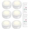 INF Batteria spot LED RGB con telecomando, luce notturna a LED a 16 colori, luci per armadio a batteria, luce per scale dimmerabile, 6 pezzi