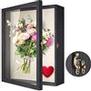 TJ.MOREE Scatola per ombre di fiori, 33 x 40 cm, con cornice in vetro per porte e finestre in vetro, per matrimoni, bouquet di souvenir, foto e medaglie, scatola di memoria per ricordi