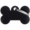 MYFAMILY Medaglietta Basic Osso Piccolo Nero Alluminio . Medaglietta Per Cani