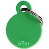 MYFAMILY Medaglietta Basic Alluminio Cerchio Small Verde. Accessori Per cani .