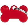 MYFAMILY Medaglietta Basic Osso Piccolo Rosso Alluminio . Medaglietta Per Cani
