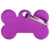 MYFAMILY Medaglietta Basic osso Piccolo Alluminio Viola. Accessori Per Cani