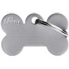 MYFAMILY Medaglietta Basic Osso Piccolo Grigio in Alluminio. Accessori per cani