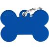 MYFAMILY Medaglietta Basic Osso Grande Alluminio Blu. Accessori per cani.