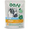 Oasy per Gatto Kitten con Bocconcini di Pollo in salsa da 85 gr. Cibo Per Cuccioli di gatto .