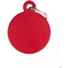 MYFAMILY Medaglietta Basic Cerchio Grande Rosso In Alluminio . accessori per cani