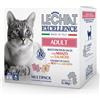 Lechat Exc.Multipack Adult Bocc.in salsa Manzo/Salmone 12x100.Cibo Umido Per Gatti