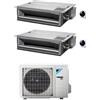 Daikin CONDIZIONATORE DAIKIN DUAL SPLIT CANALIZZABILE ULTRAPIATTO 12000+18000 BTU INVERTER 2MXM50A CON COMANDO A FILO A+++