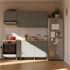DELINIA Cucina in kit DELINIA Eleki grigio 4 basi e 3 pensili L 200 cm