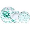 Wintem Servizio di Piatti in Porcellana 18 Pezzi con Piatti Piani, Fondi e per Dolci - Ideale per Occasioni Speciali o per Uso Quotidiano - Set di Piatti per 6 Persone - Bianco con Fiori Verdi