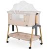 MONi Lettino Culla Neonato da Campeggio, Viaggio, Portatile Fianco Letto per Co-sleeping con Ruote colore Khaki - Adoro