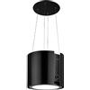 Klarstein Skyfall Smart - Cappa a Isola, Controllo Manuale o per App, 45 x 42 cm (ØxL), Sospesa, Ricircolo/Scarico, 3 Livelli, 402 m³/h, 200 W, Luce LED, Classe Energetica C, Nero