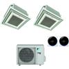 Daikin CONDIZIONATORE DAIKIN DUAL SPLIT CASSETTA A 4 VIE FULLY FLAT 12000+18000 BTU INVERTER CON COMANDO A FILO E GRIGLIA 2MXM50N A+++