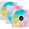 Corsair iCUE SP120 RGB ELITE Kit da Tre Ventole PWM Performance da 120 mm con iCUE Lighting Node CORE, Tecnologia CORSAIR AirGuide, Otto LED RGB programmabili, Bassa Rumorosità, 1.500 giri/min Bianco