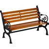 Outsunny Panchina da Giardino 2 Posti in Alluminio e Legno a Doghe con Braccioli, 120x64x79cm, Teak|Aosom