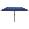 Outsunny Ombrellone da Giardino 460x270x240cm Doppio con Apertura a Manovella, Acciaio e Poliestere Blu | Aosom Italy|Aosom