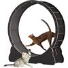 Keyzone Tapis roulant per gatti, ruota per esercizi per gatti interni, ruota da corsa per gatti grandi da 99.8 cm con moquette, giocattolo sportivo per gatti per una vita più lunga, nero (L)