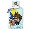 Halantex HARRY POTTER Biancheria da letto per bambini - Copripiumino 100x135cm + Federa 40x60 cm - 100% Cotone - Multicolore