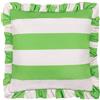 furn. Palm Royale Stripe Fodera Per Cuscino - Resistente All Acqua A Righe Audaci Bordo Con Volant Outdoor Fodera Decorativa (Verde - 50x50cm)