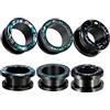 TBOSEN 6 PZ Set Moda Vite Fit Tunnel Dell'orecchio Spine Calibri In Acciaio Inox Expander Barella Piercing Gioielli 0g-1 in 8mm-25mm