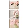 Quadri L&C ITALIA Tris Rose Shabby Chic 2 - Quadri Moderni Soggiorno con Fiori Rosa per Camera da Letto Cucina Bagno 25 x 25 Quadretti da Parete Stampa su Tela