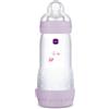 MAM Biberon Easy Start 320 ml, Biberon anticolica per allattamento misto, Riduce le bolle d'aria e il rischio di coliche, Lilla, 4+ mesi