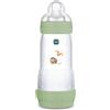 MAM Biberon Easy Start 320 ml, Biberon anticolica per allattamento misto, Riduce le bolle d'aria e il rischio di coliche, Verde, 4+ mesi