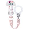 MAM Clip it! & Cover Catenella Portaciuccio, Catenella ciuccio 0+ mesi regolabile con anello rimovibile e con salvasucchietto, Rosa