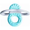 MAM Bite & Relax Fase 1 Mini Dentaruolo, Massaggia gengive neonati 2+ mesi, Con sterilizzatore portatile per microonde, Azzurro
