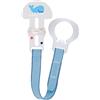MAM Clip & Cover Catenella Portaciuccio, Catenella ciuccio 0+ mesi regolabile con chiusura a velcro e salvasucchietto, Azzurro