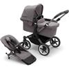 Bugaboo Duo Donkey 5 Mono Navicella e Passeggino Telaio Graphite, Tessuti e Cappottina Grey Melange - Bugaboo