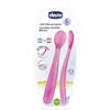 Chicco Cucchiaio morbido silicone 6m+ rosa (2pz) - chicco