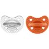 Chicco Gommotto silicone LUXE 16-36m 2pz arancio/trasparente - Chicco