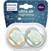 Philips Avent 2 succhietti ultra air night time 18m+ decorazione stella/luna - Philips Avent