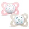 MAM Original Succhietto 2-6 Mesi (Set da 2), Ciuccio MAM 2-6 mesi con tettarella ortodontica in caucciù, Rosa/Neutro