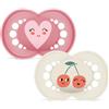 MAM Original Succhietto 6+ Mesi (Set da 2), Ciuccio MAM 6-16 mesi con tettarella ortodontica in silicone, Rosa/Neutro