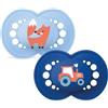 MAM Original Succhietto 16+ Mesi (Set da 2), Ciuccio MAM 16 36 mesi silicone con tettarella ortodontica, Azzurro/Blu