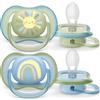 Philips Avent 2 ciucci ultra air 0-6 mesi colore blu/verde - philips avent