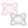 MAM Comfort Succhietto 3-12 mesi (Set da 2), Ciuccio MAM 3-12 mesi in 100% silicone con design unico, Rosa/Neutro