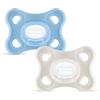 MAM Comfort Succhietto 3-12 mesi (Set da 2), Ciuccio MAM 3-12 mesi in 100% silicone con design unico, Azzurro/Neutro