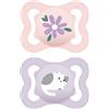 MAM Air Succhietto 2-6 Mesi (Set da 2), Ciuccio MAM 2-6 mesi per pelli sensibili e delicate, Rosa/Viola