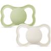 MAM Air Succhietto 6-16 Mesi (Set da 2), Ciuccio MAM 6-16 mesi per pelli sensibili e delicate, Neutro/Verde