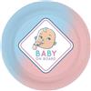 Bigiemme Piatto Carta 18 cm- 8 piatti - Baby Gender Reveal - Baby On Board