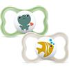 MAM Air Succhietto 16+ Mesi (Set da 2), Ciuccio MAM 16-36 mesi per pelli sensibili e delicate, Neutro/Verde